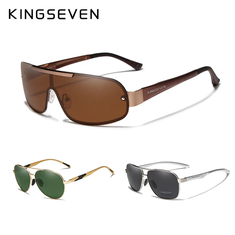 3 шт. комбинированные продажи KINGSEVEN брендовые дизайнерские солнцезащитные очки мужские Поляризованные коричневые линзы УФ-защита - Цвет линз: 3PCS Mixed