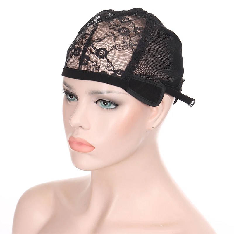 

Wig Cap for Making Wigs with Adjustable Strap on the Back Weaving Cap Glueless Wig Caps Good Quality Hair Net Black Rose breatha