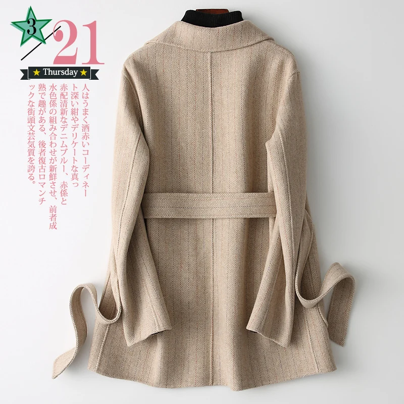 Длинная женская Корейская куртка 2020 двухстороннее шерстяное пальто женские