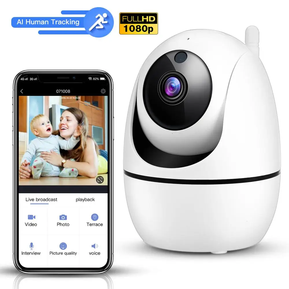 Камера видеонаблюдения AI Беспроводная IP камера с автоматическим отслеживанием