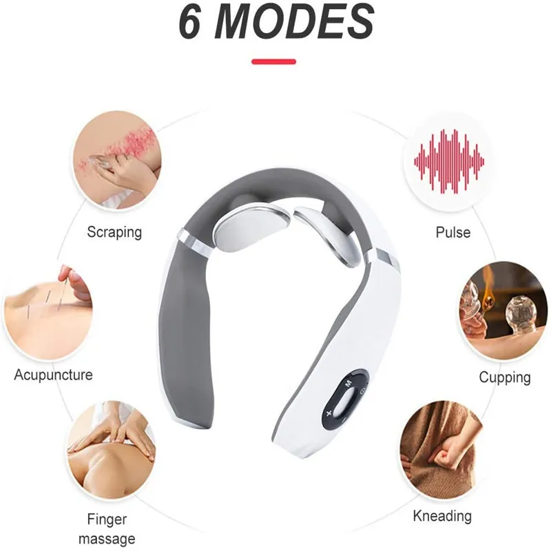 

Electric Pulse Neck Massager Cervical Traction Collar Therapy Pain Relief Stimulator Guasha Acupuncture Cupping Patting Massage
