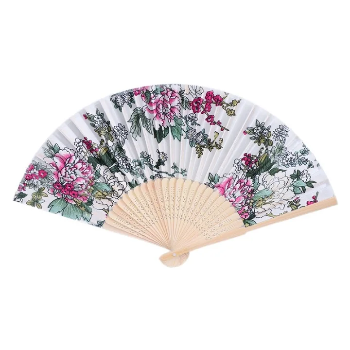 15 Colorful Chinese Bamboo Folding Hand Fan Flower Floral Wedding Dance Party Decor Au08 19 Dropship - Color: 15