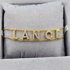 Браслет-цепочка женский из 18-каратного золота с фианитами, ювелирные украшения на заказ, 2020