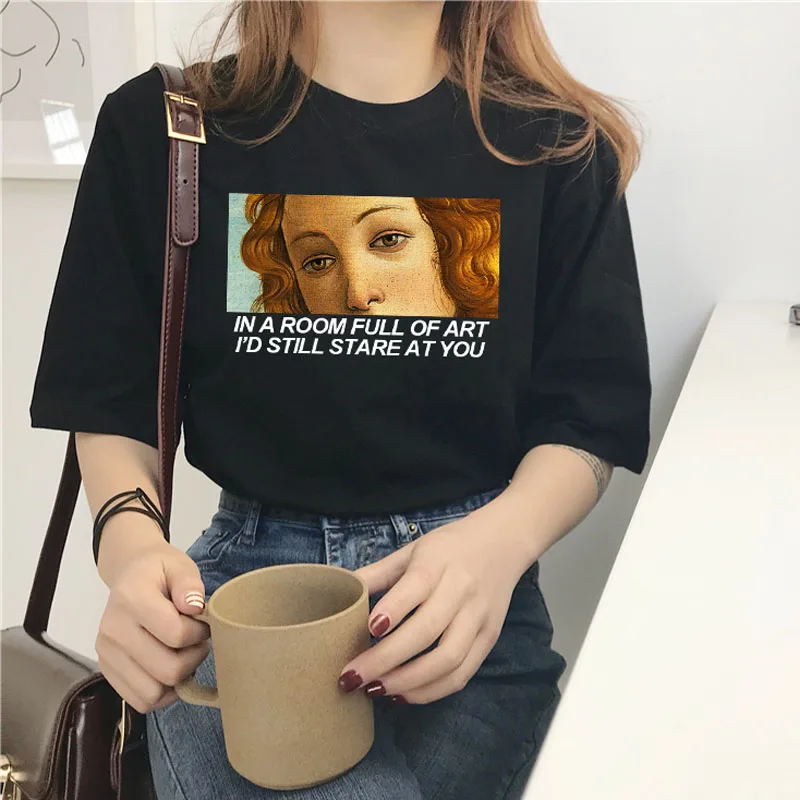 Винтажная Повседневная модная футболка с рисунком глаз Ван Гога Моны Лизы в