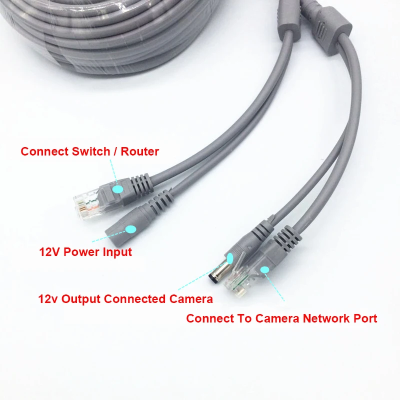 Мониторинг сетевой кабель с интегрированным кабелем питания открытый видео