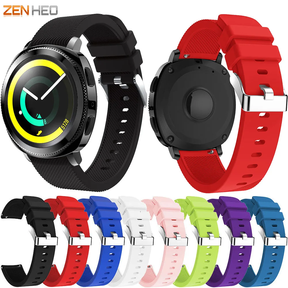 Ремешок силиконовый для Samsung Gear Sport/Gear S2 сменный классический браслет наручных