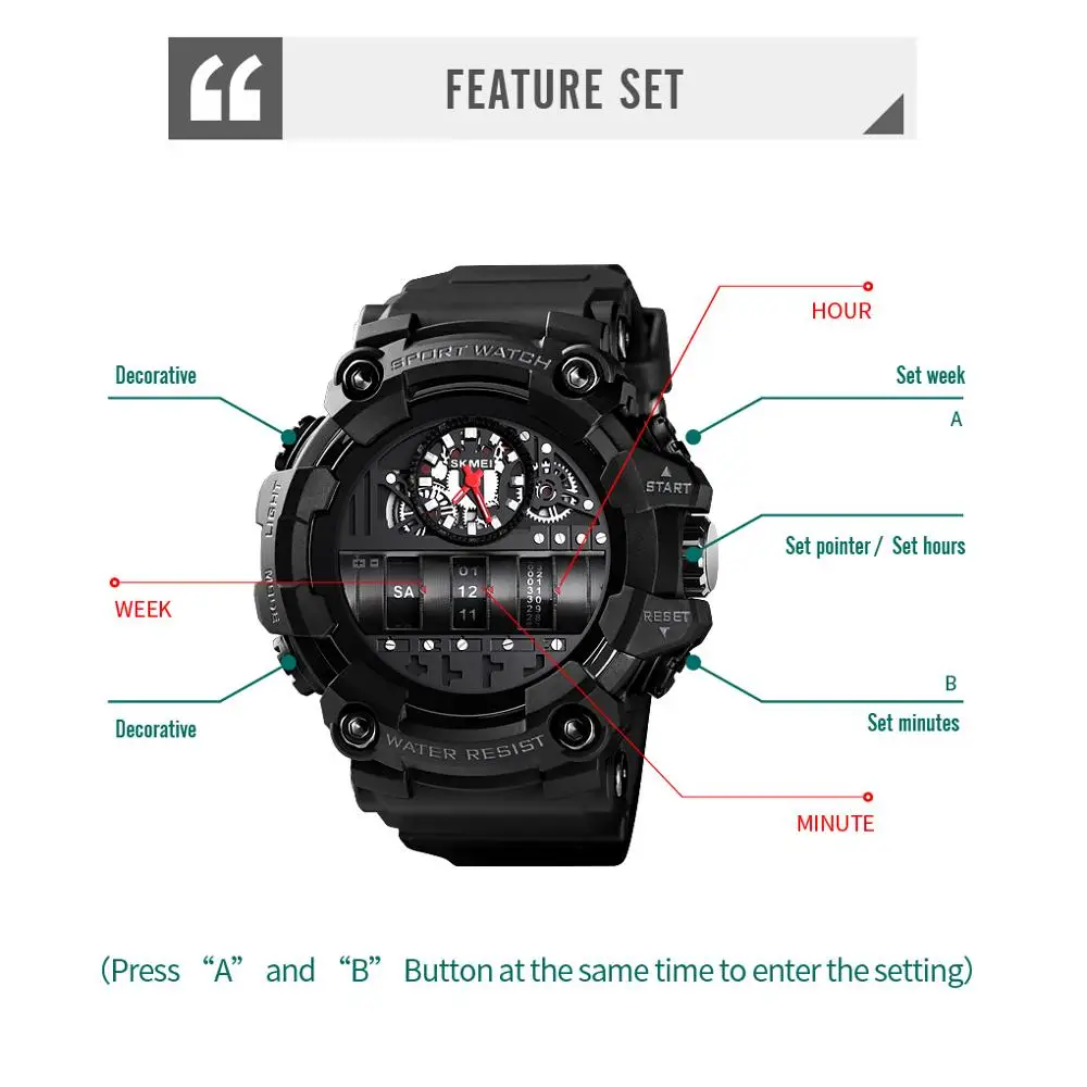 Часы наручные SKMEI Мужские кварцевые креативные брендовые Роскошные