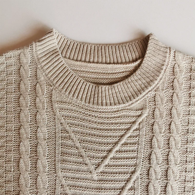 Свитер осень/зима 2023 новый стиль пуловер с круглым вырезом Стандартный свободный