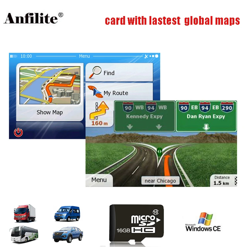 16 Гб Micro SD карта для WinCE Автомобильный gps навигатор Карта Программное обеспечение для Европы, Африки, CA, Франции, Великобритании, Испании, Турции, Германии, Австралии/США