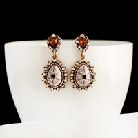 palace retro luxulite full drilling water drop rhinestones female earrings bohemia earrings long earrings crystal jewelry