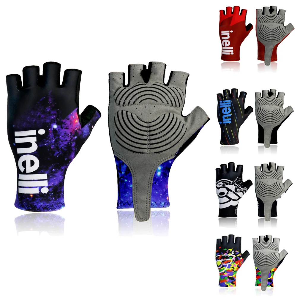 Перчатки без пальцев велосипедные Guantes ciclismo Нескользящие мужские и женские для