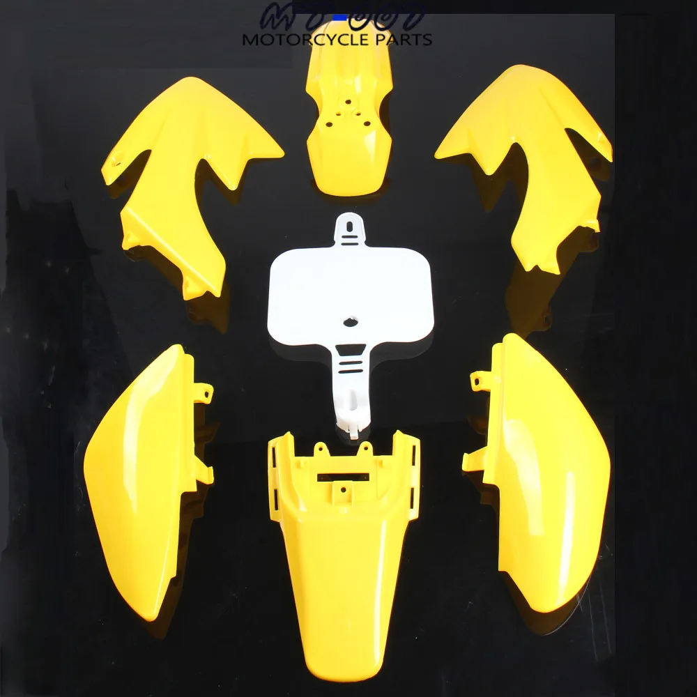 

7Pcs/set Pit Bike Plastic Dirt Bike Fender Black Moto Fairing Fender Motorcycle Cover Fairing Kit for Honda CRF50 Flying Eagle