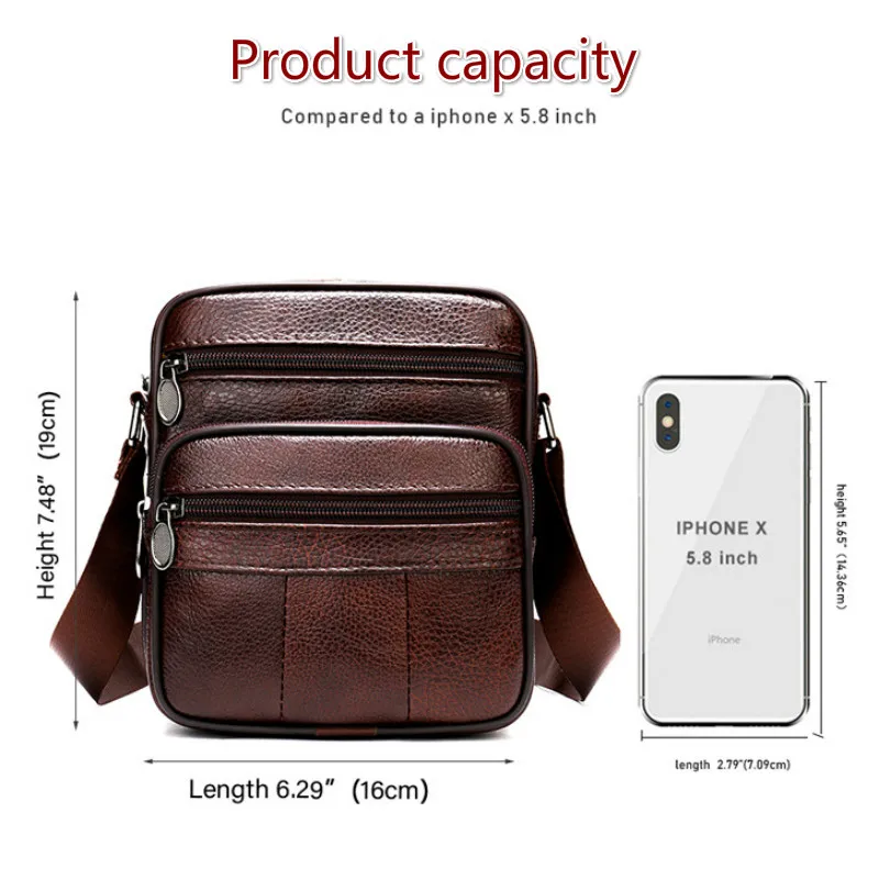 2020 Men's Crossbody Bags Genuine Leather Vintage High Quality Small Man Cross Body Bag New Casual Business Shoulder Male |