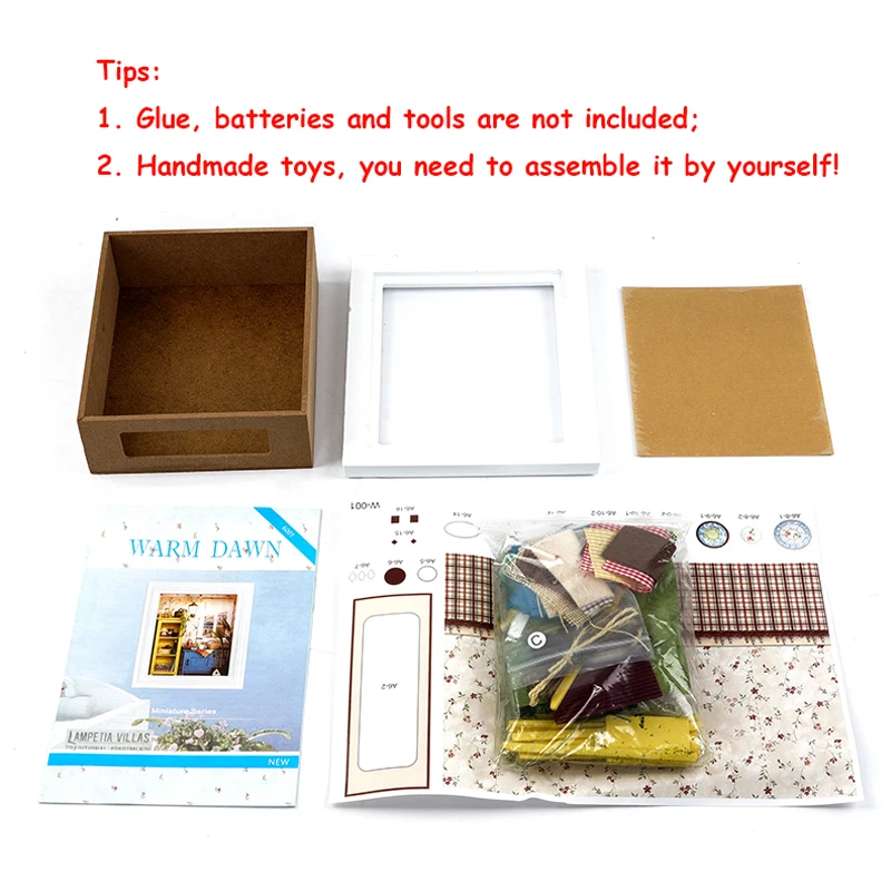 Кукольный домик рамка миниатюрный с мебельными комплектами сделай сам