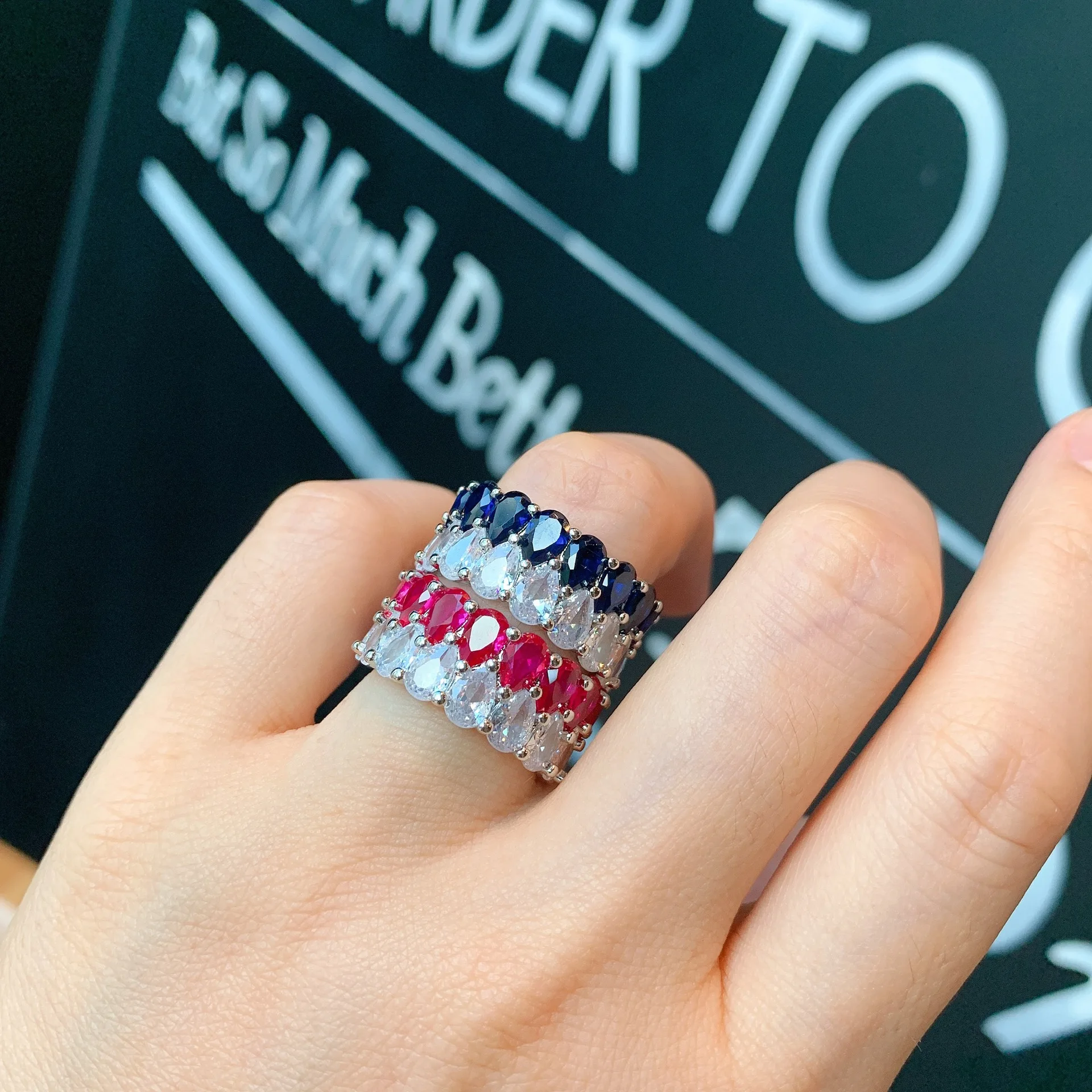 QTT вечность обещание кольцо с кристаллом AAA Cz обручальное свадебное кольца для