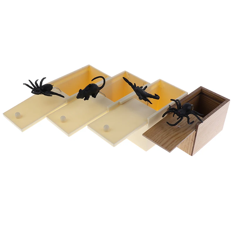 

Wooden Prank Trick Practical Joke Home Office Scare Toy Box Gag Spider Mouse Kids Funny Play Joke Gift Toy April Fool's Day Gift