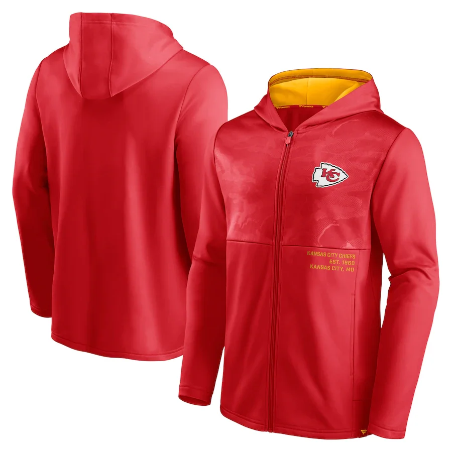 

Kansas City men Sweatshirt Chiefs winter Jackets coat Sideline Performance Full-Zip American Football zip up Hoodie for Jacket