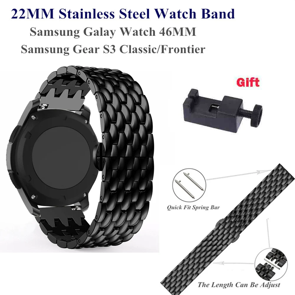 22mm Stainless Steel Metal Strap For Xiaomi Huami Amazfit Stratos 3 2 2s Bracelet Band for GTR 47MM Gtr2 Watch Straps | Электроника