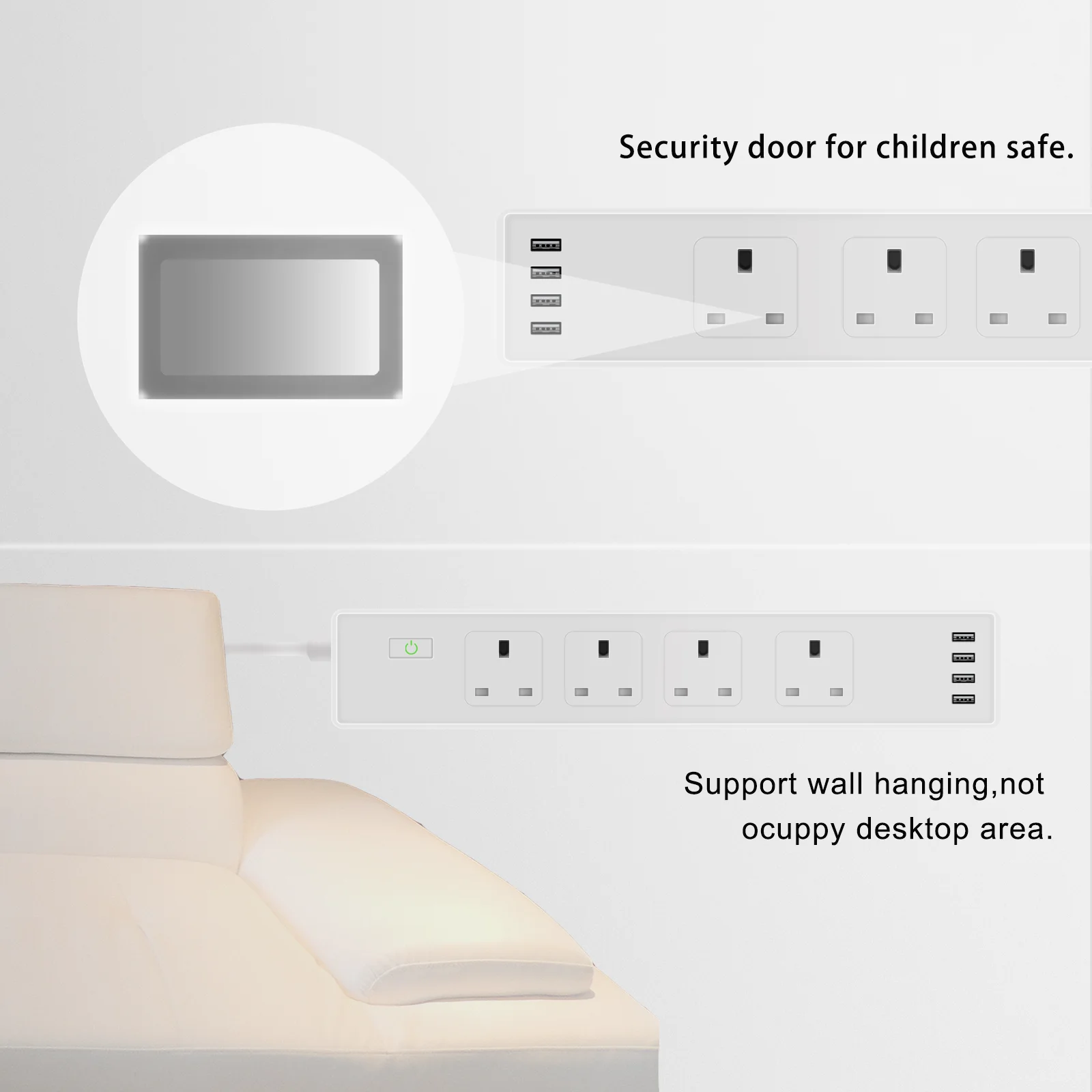 Wifi Smart power Strip 4 умная розетка Великобритания с 4 usb-портом Tuya App голосовое Беспроводное дистанционное управление работает с Alexa Google Home