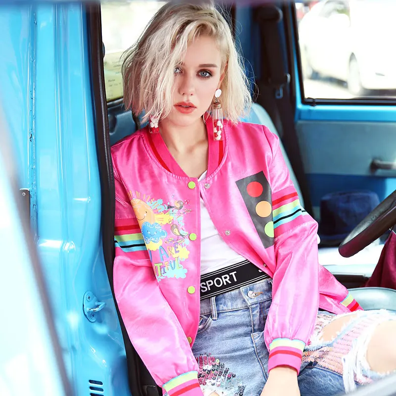 Женская Весенняя куртка с воротником-стойкой 2021 модное женское пальто буквенным