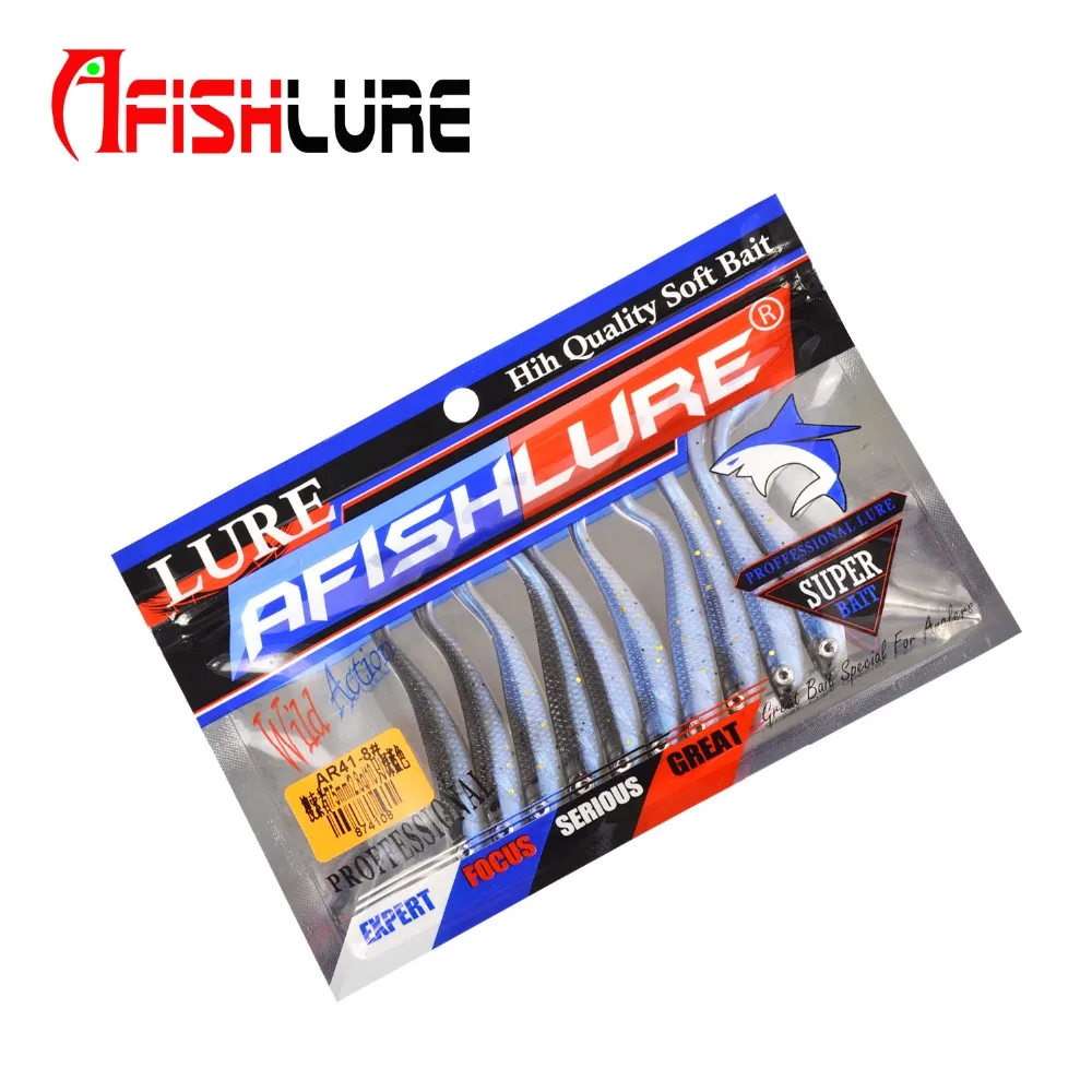 Afishlure Мягкая приманка для рыбы 75 мм 2 8 г рыбной ловли T Shad силиконовые плавающие