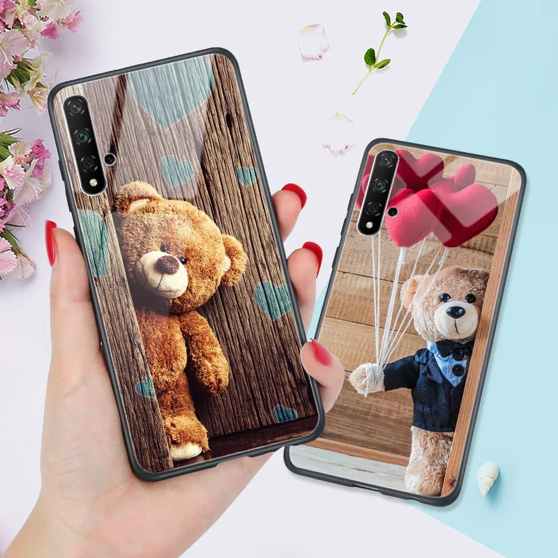 Глянцевый чехол с медведем для Honor 9X Premium 8X 8A 8C 8S 7A 7C задняя крышка телефона Huawei 20 PRO