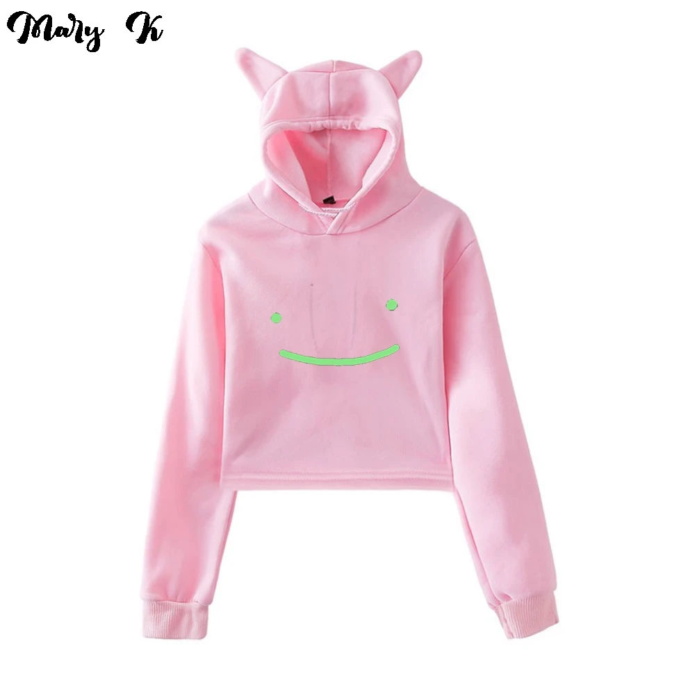 

2021 Girls Fashion Hoodie Dream Merch - Women Short Hoodies Streetwear Cat Pullover Tracksuit Kawaii Harajuku Dream Merch Hooded