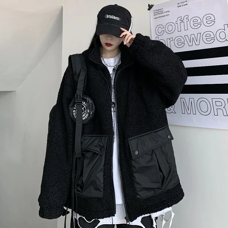 2021 New Autumn And Winter Ins Lamb Wool Work Parkas Jacket Top Loose Thickened Cotton Jacket Coat Women's Fashion