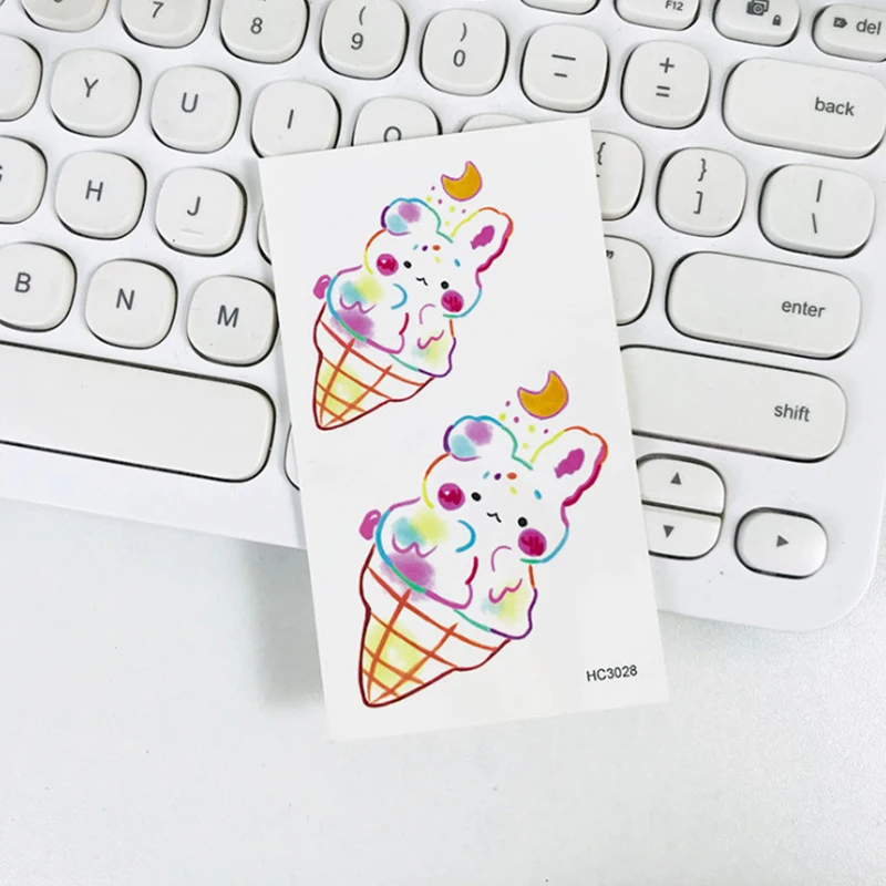 Чистый красный свежий смайлик ягненок мороженое кролик наклейки для временных