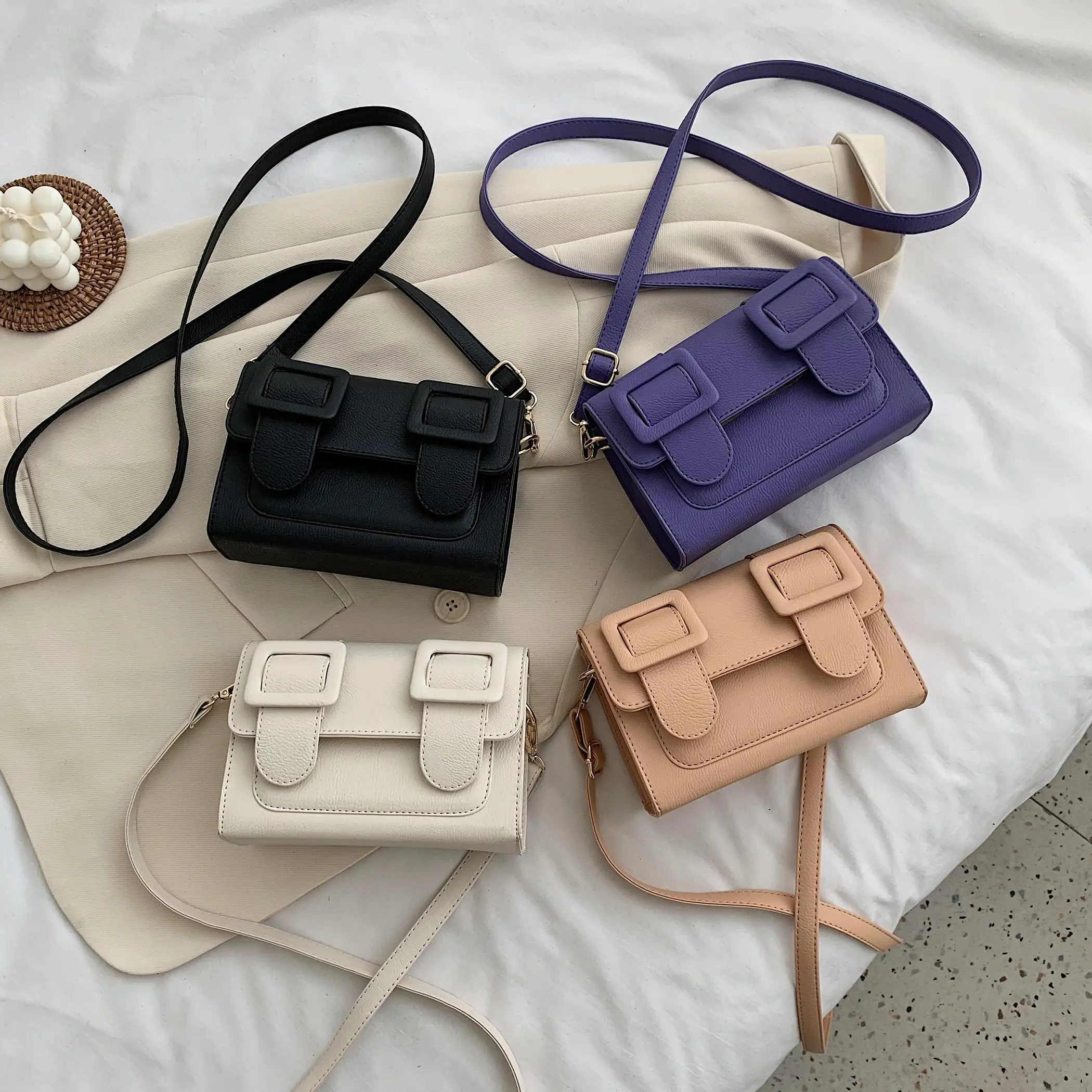 

Mini Solid Color PU Leather Crossbody Bags For Women 2020 Lady Fashion Simple Shoulder Handbags Female Travel Cross Body Bag