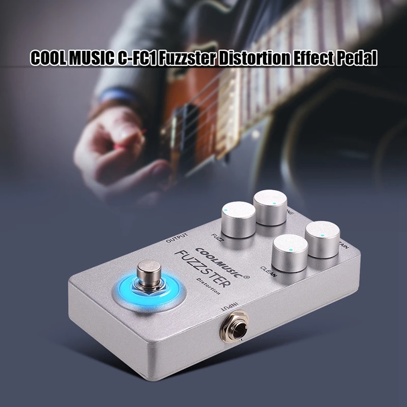 

Coolmusic Fuzzster Distortion Guitar Effect Pedal Bass Fuzz Pedal for Electric Guitars Aluminum Alloy Shell Guitar Parts