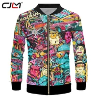 cjlm spring autumn mens 3d full printing fashion contrast color gorgeous jacket printing fashion fitness casual jacket dropship
