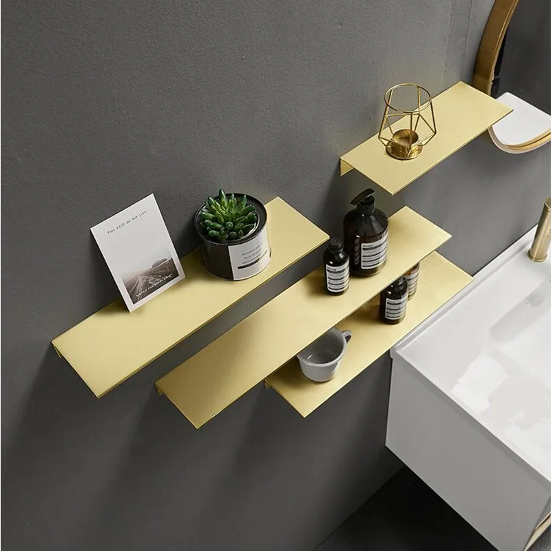 Полка для ванной комнаты Алюминиевая душевая полка щетка золото присоска