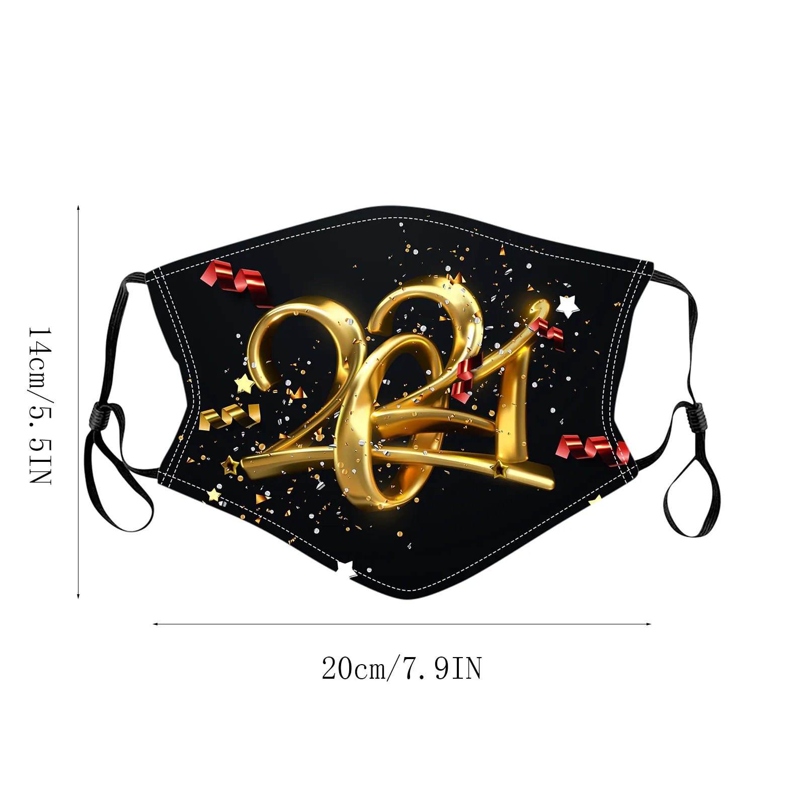 

2021 Happy New Years Adult Face Mask Washable Reusable Pollution Breathable Cover Face Masks mascarilla reutilizable /03