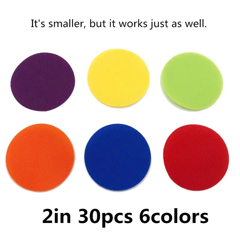 A Length 5cm 30Pcs Отметьте его сидячие ковровые пятна для обучения, упаковка из 30 ковровых кругов маркерные точки для дошкольного возраста, детского сада и начальной школы - Цвет: A Length 5cm 30Pcs