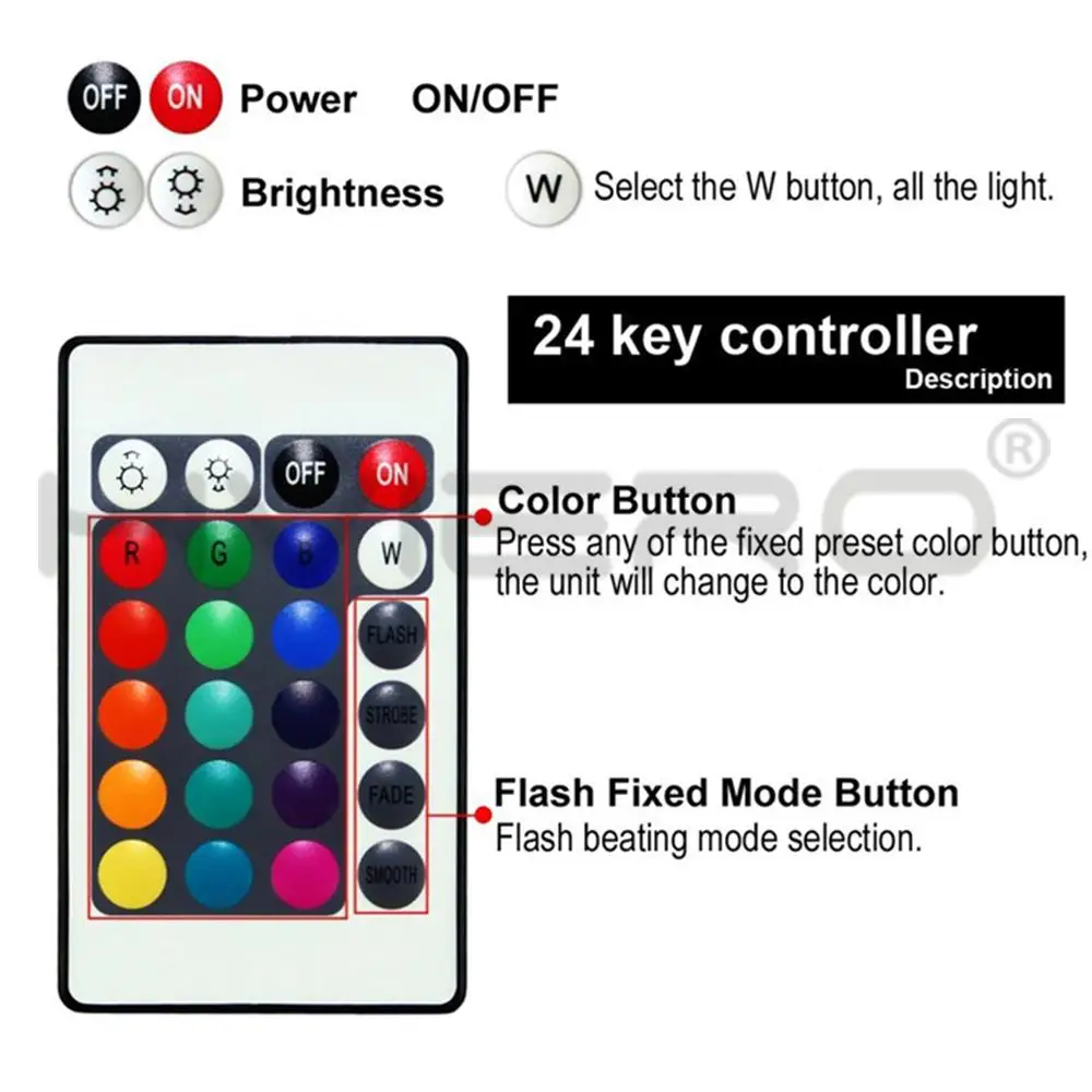 24 клавиши RGB светодиодный светильник контроллер ИК RF удаленный беспроводной