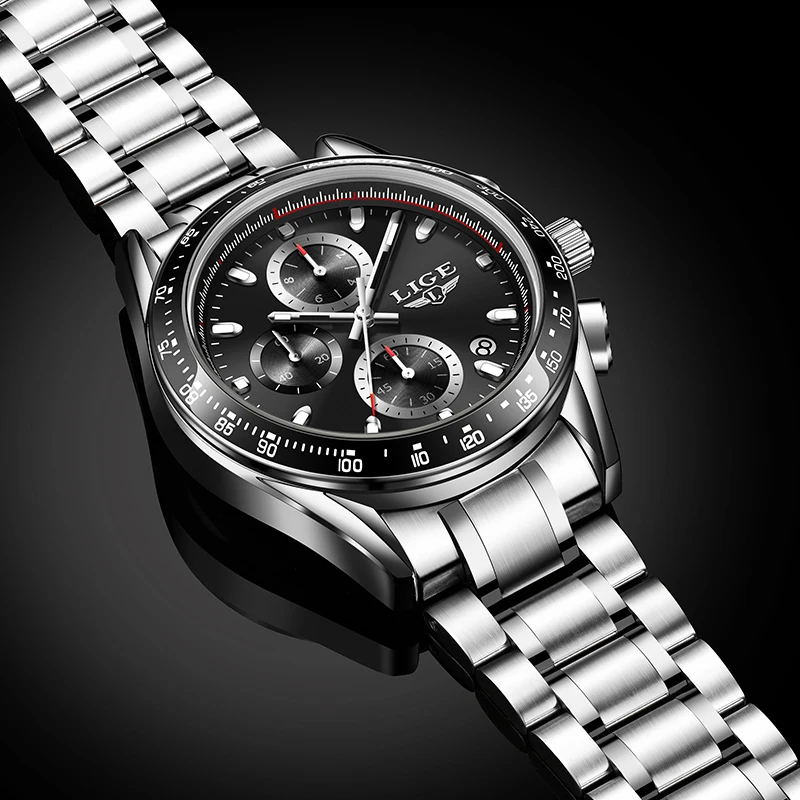 

LIGE 2021 Men Quartz Watch Top Luxury Brand Sport Watches Mens Chronograph Wristwatch Date Male Clock Gift Relogio Masculino+Box