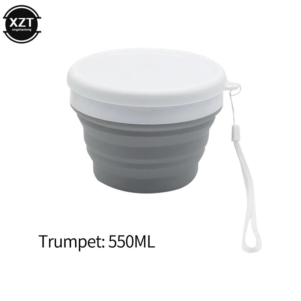 

Складная силиконовая миска WYMECT 550 мл синяя