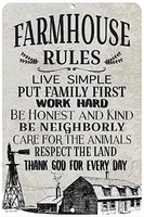 metal tin sign 8x12 inch farmhouse rules sign farm sign home decor farmhouse decor metal sign retro wall decoration