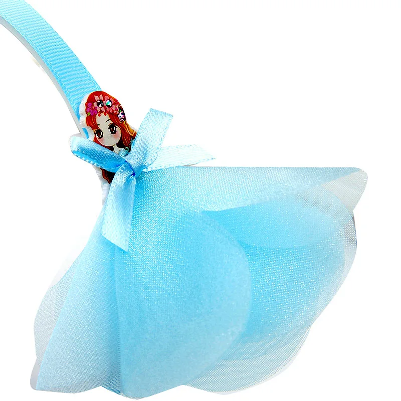 

New children's headwear set sweet and cute headband creative solid color mesh hairpin