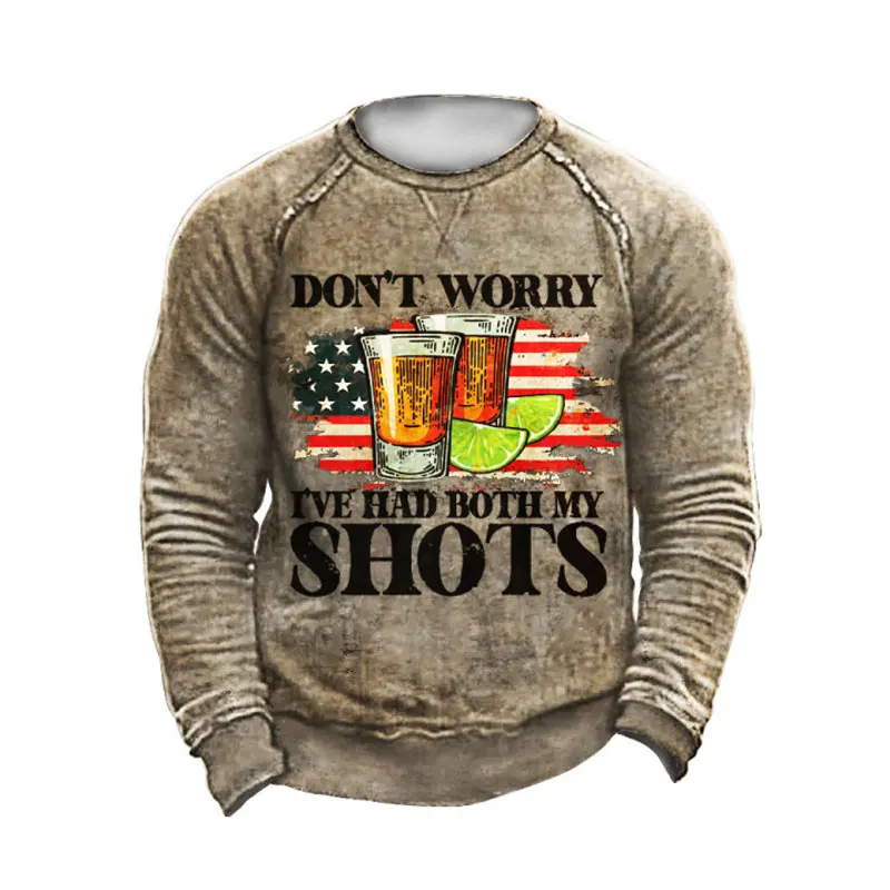 

Don't Worry I've Had Both My Shots Men's Sweatshirts Man Retro Tactical Casual Streetwear Men Hoodies Essentials Men Clothing