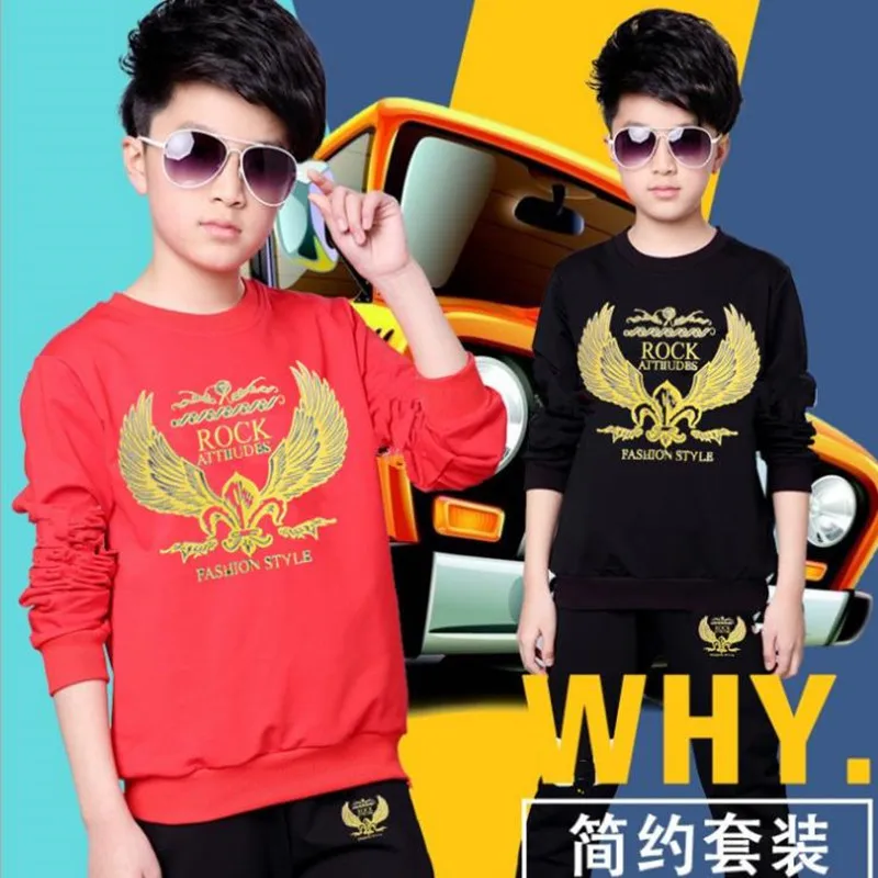 1 Children's wear Spring and Autumn New Boys'Sports Sanitary Wardrobe Two-piece Kids' Cartoon Kids'Suit in Korean Version |