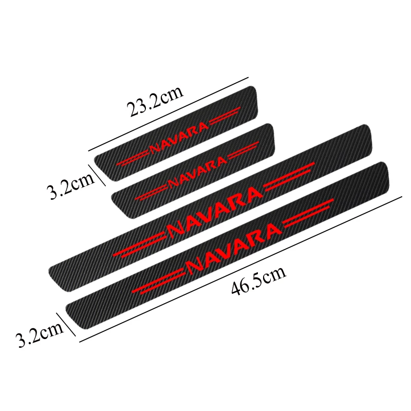 4 шт. Стайлинг автомобиля водонепроницаемая наклейка для порога из углеродного