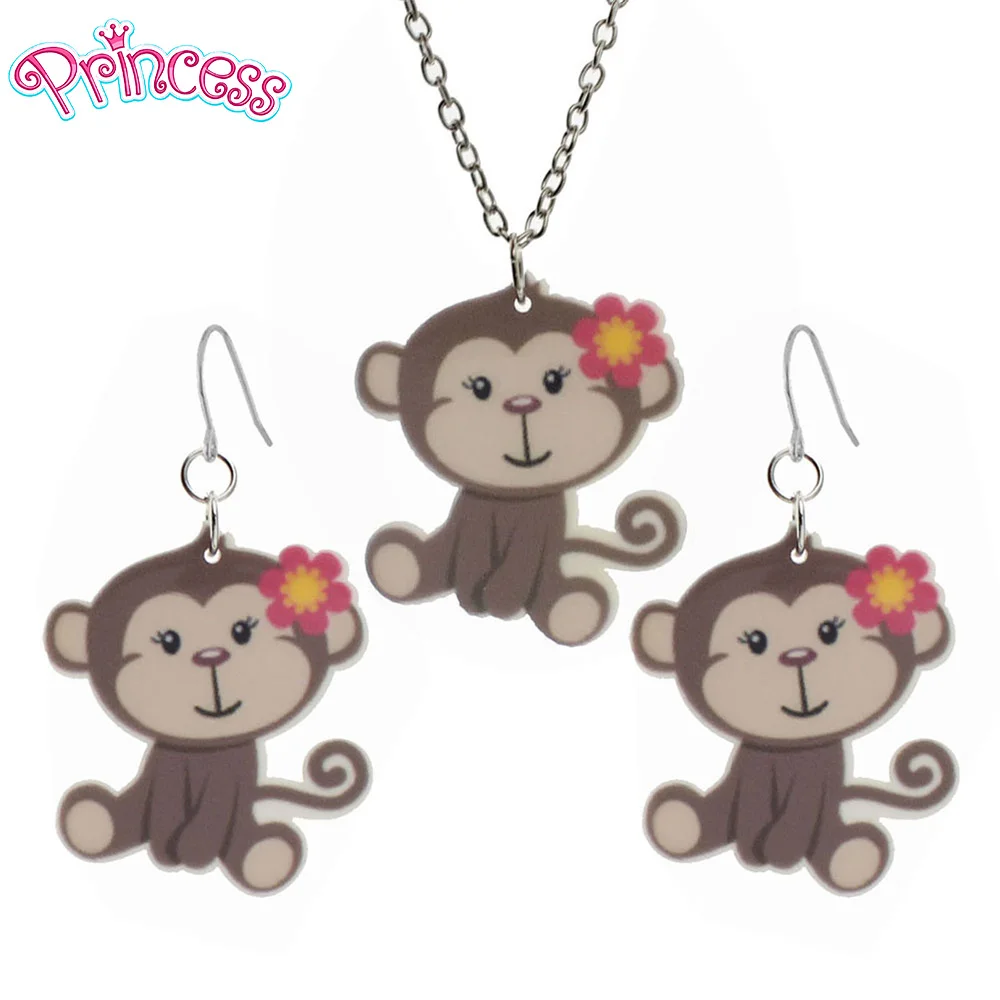 2019 модные кавайные полимерные висячие серьги в виде обезьяны для маленьких