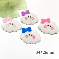 40pcslots 3d bow shy cloud soft rubber patches girls planar scrapbooke decor home accessories diy jewelry make craft phone case