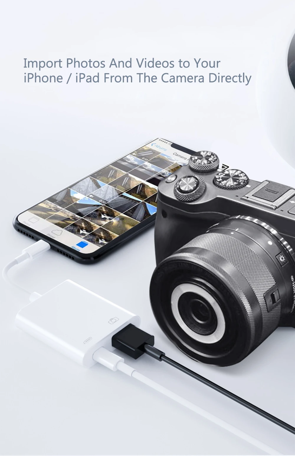OTG адаптер для iPhone iPad 11 Pro X 8 USB камера адаптер с зарядным портом OTG кабель для USB флэш-накопитель кардридер Keyboad