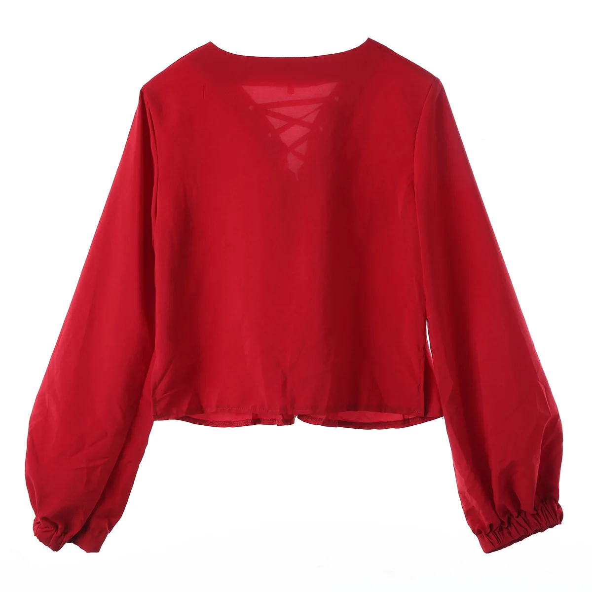 

Sexy Women Ladies Long Sleeve Short V-Neck Bandage Loose Blouse Summer Tops Party Lace Up Club Clothes Outwear Blouse Shirt Top