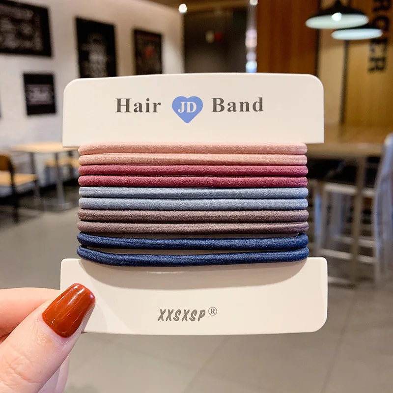 

10pcs Girls Wide Basic Hair Bands Set Candy Color Hair Tie Cute Children No Hurt for Hair Elastic Hair Bands Accessories