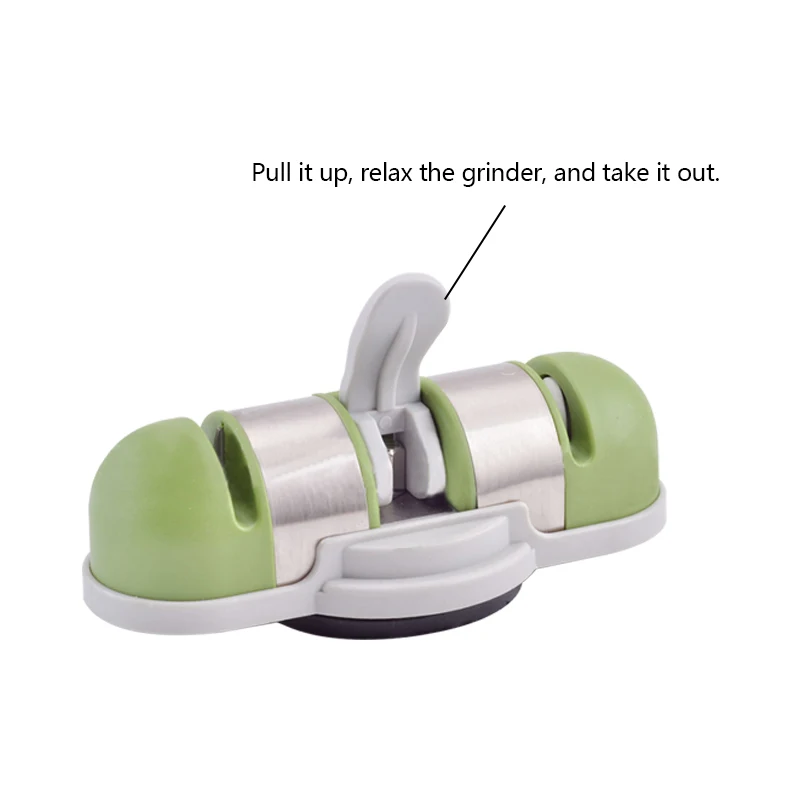 Зеленый/желтый мини-кухонный инструмент для заточки ножей вольфрамовый