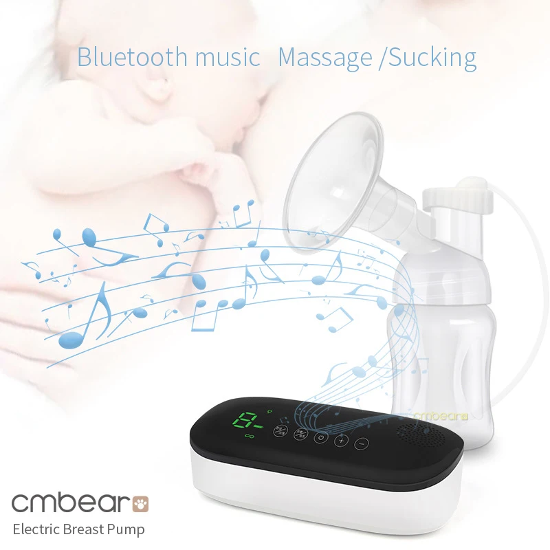 Dual-frequency dual-mode Bluetooth electric breast pump nine gear suction adjustment with prenatal education speaker
